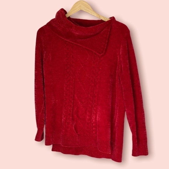 RED Chenille Sweater by Northern Reflections, Women’s Size Medium - Picture 2 of 9